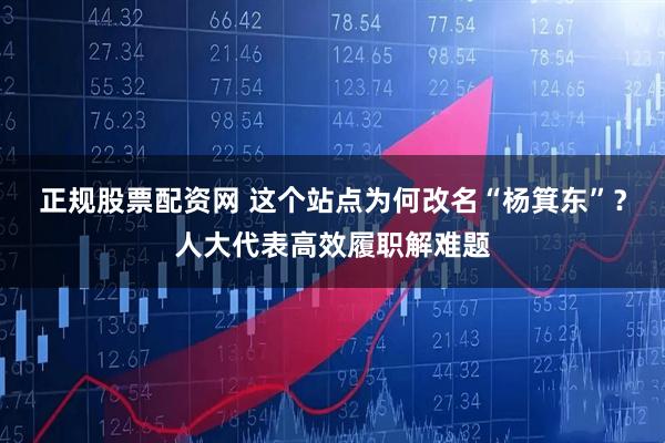 正规股票配资网 这个站点为何改名“杨箕东”？人大代表高效履职解难题